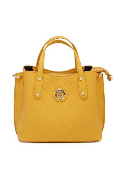 Tergan Sarı Print Kadın Çapraz Askılı Çanta - S1WPR0000806-S7S