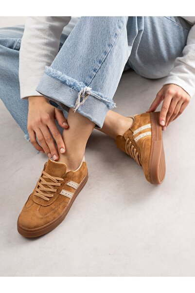 ALEMDAR AYAKKABI Lucca Tan Suede Women's Sneakers