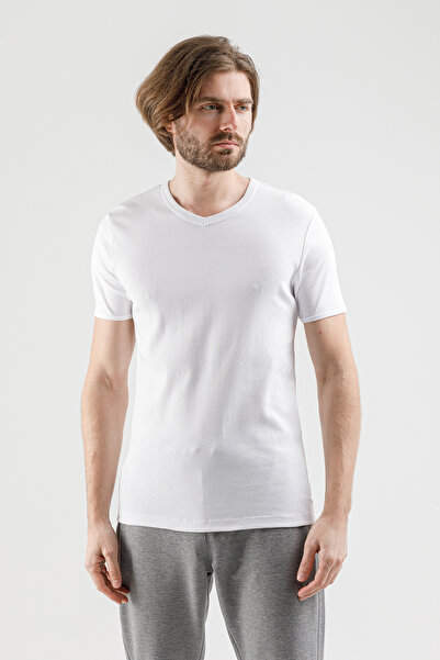 Airlife Sportswear Fv 9 I V Collar Flexible Men's T-Shirt White