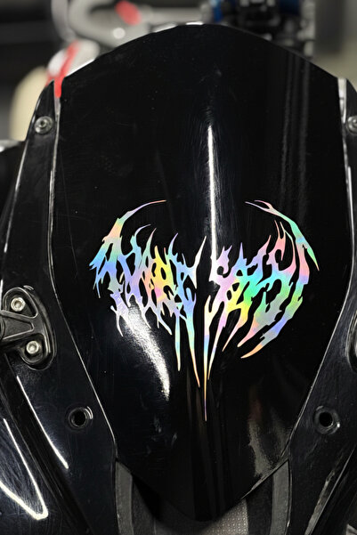 Banxtre ملصق قبلي على الطراز القوطي متوافق مع الزجاج الأمامي للدراجات النارية...