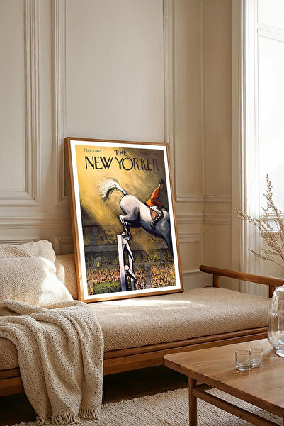 Dekorsiahome One Piece Wooden Framed Newyorker Cover Painting Tk2792