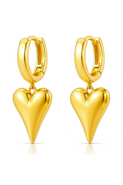 Ilinaa 18K gold-plated stainless steel "Hearts" earrings, Intensity