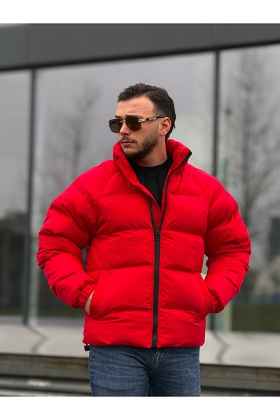 KINGAF Men's Standing Collar Reglan Sleeve Coat