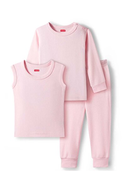 Babyhug Knit Full Sleeves Solid Pullover & Sleeveless Thermal Vest & Pants Se...