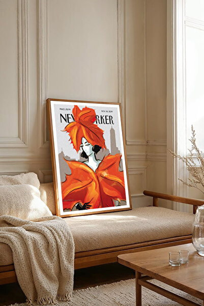 Dekorsiahome One Piece Wooden Framed Newyorker Cover Painting Tk2799