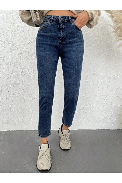 connemara Γυναικείο ψηλόμεσο τζιν παντελόνι Mom Fit – Σκούρο Μπλε