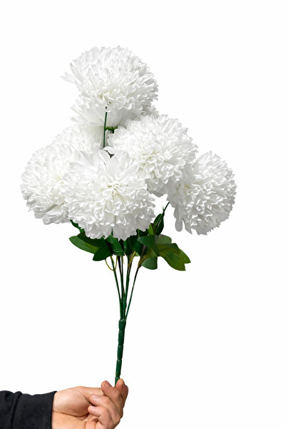 fesleğen çiçek Yapay Krizantem Kar Topu 7’li Demet 55 Cm XL Uzun Büyük Boy Kı...