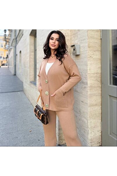 ikomteks Buttoned Knitwear Double Set