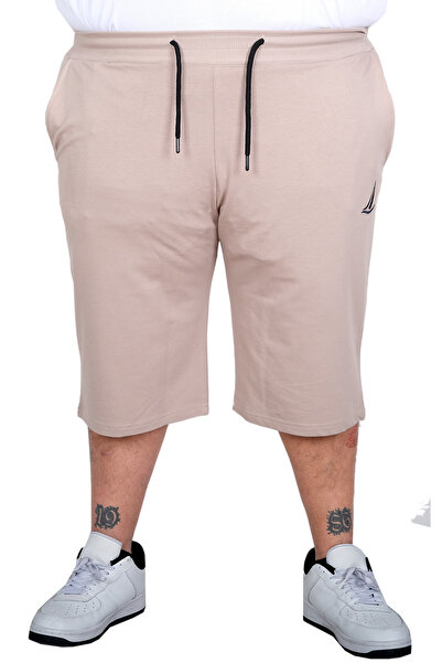 ModeXL Mode XL Men's Large Size Embroidered Shorts Sail 25502 Gray