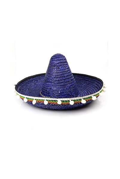 FDM Palarie Sombrero Mexican Cu Ciucuri Bleumarin Marime : Diametru 40 cm