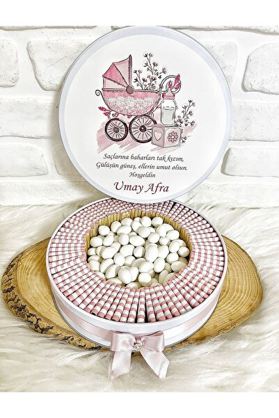Sweet Story 100 Adet+200 Gr Draje Pusetli İsme Özel Kız Bebek Hoşgeldin Mevlü...