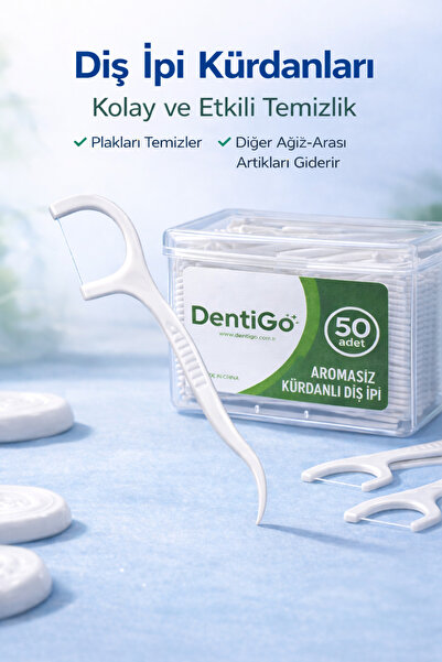 DentiGo Kürdanlı Diş İpi – Aromasız - 50’li Paket