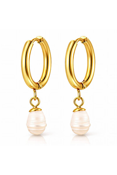 Ilinaa Cercei din oțel inoxidabil placat cu aur de 18K, Intensity pandantiv p...