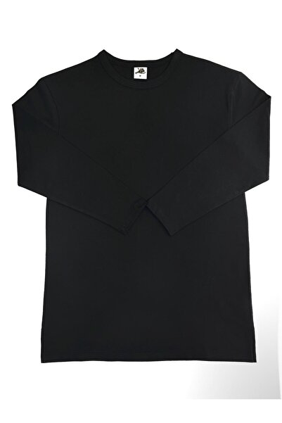 MC Company Siyah Bisiklet Yaka Süprem Kumaş Yırtmaçlı Tunik