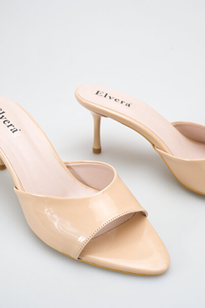 MALENTA Papuci cu toc pentru femei, din piele lacuită, cu vârf ascuțit, cu to...