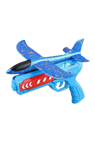 Store ırlatma Tabancalı Oyuncak Uçak -EPP Köpük Uçak 25 cm |Mavi Renk Dayanık...