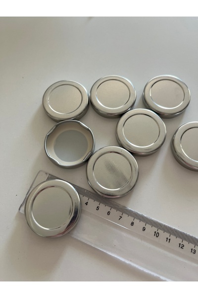 partici dükkanı Mini Jar Lids - 4.5cm - Silver Color - 20 Pieces