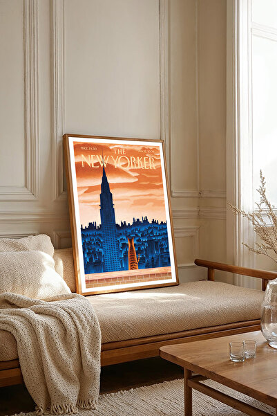 Dekorsiahome One Piece Wooden Framed Newyorker Cover Painting Tk2779