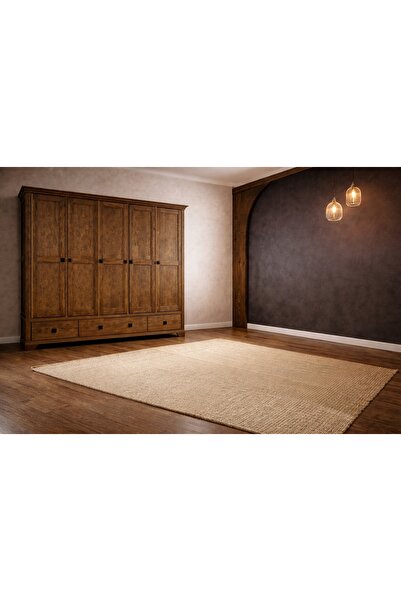 PAR MOBİLYA Masif Ahşap Rustik 6 Kapaklı Gardırop – Geniş Hacimli El Yapımı D...