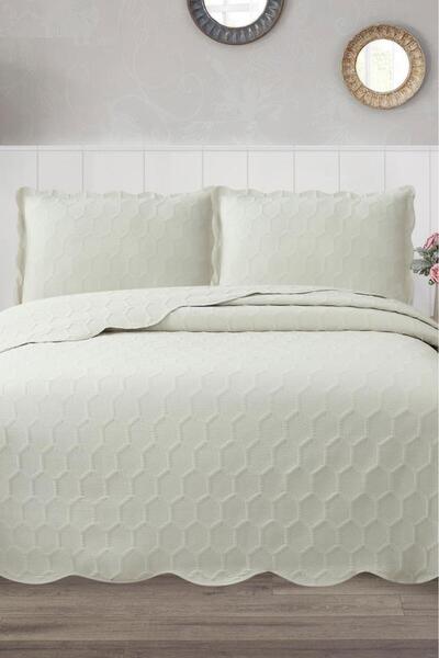 Çeyiz Diyarı Geneva Fiber Filled Double 240X260 cm Bedspread Cream