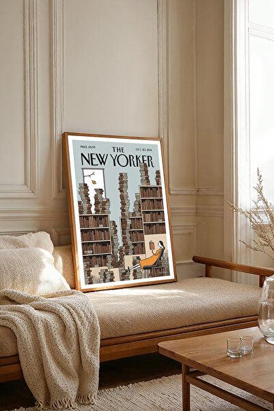 Dekorsiahome One Piece Wooden Framed Newyorker Cover Painting Tk2769