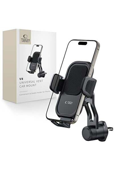 Tech-Protect Suport auto rotativ universal V8, negru, pentru orificiul de ven...