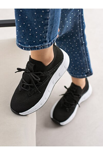ALEMDAR AYAKKABI Vi̇vo Black Knitwear Women's Sneakers
