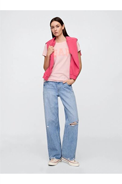 GAP Γυναικείο μπλουζάκι V-SS LOGO CLASSIC TEE