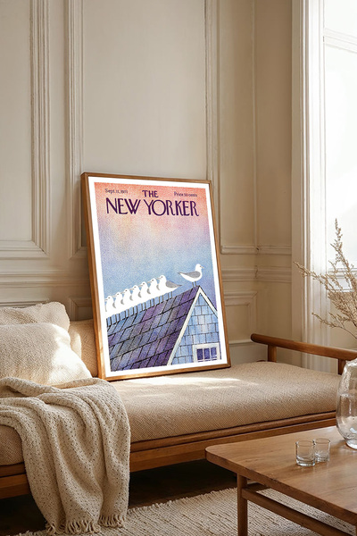 Dekorsiahome One Piece Wooden Framed Newyorker Cover Painting Tk2768
