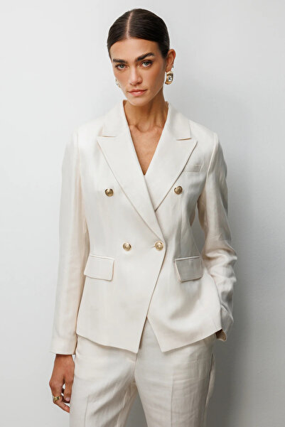 Ekol Double-Breasted Collar Jacket with Flap Pockets 1030