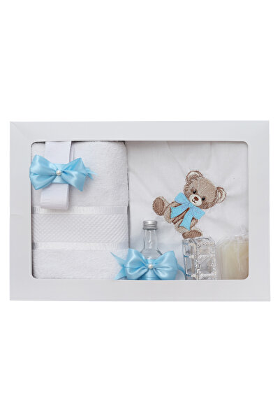 Recostore Trusou botez baiat cu Ursulet, bleu, 7 piese, Recostore®, REC50012/14