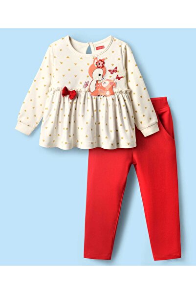 Babyhug Interlock Knit Full Sleeve Top and Lounge Pants Set Animal Patch and ...