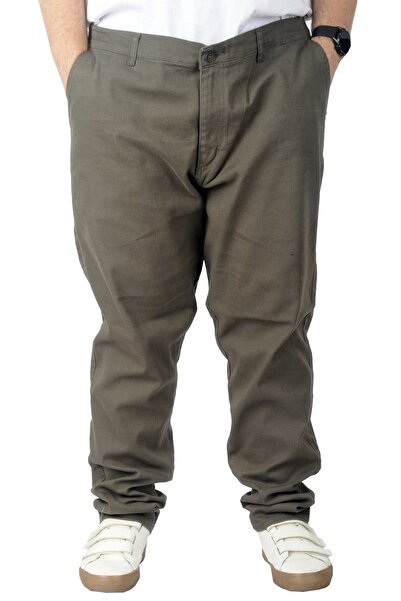 ModeXL Mode XL Büyük Beden Erkek Gabardin Pantolon Doğa 22850 Haki