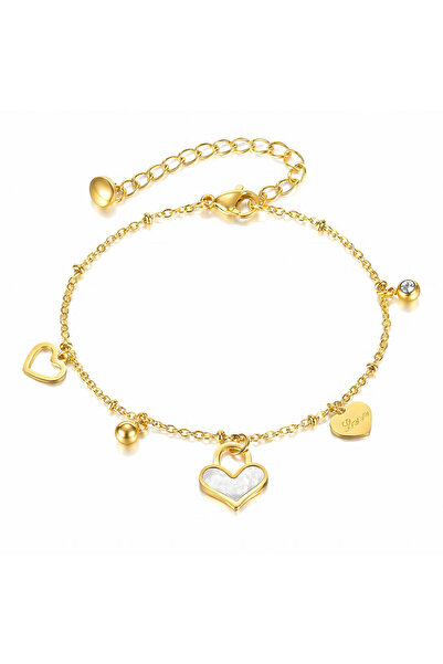 Ilinaa "Hearts" bracelet in 18K gold-plated stainless steel, Intensity