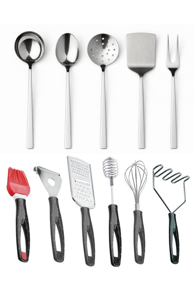 Birpa "NISH Pro Kitchen" 11 PARÇA PASLANMAZ ÇELİK ŞIK Set