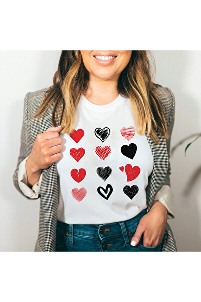 Kartier Women's White T-Shirt A Lot of Love