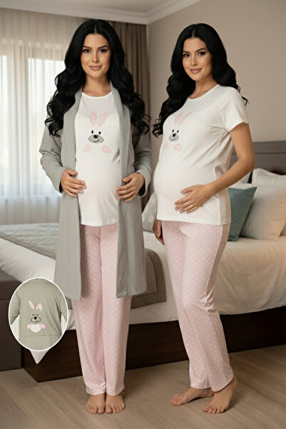 lohusahamile Maternity Pajama Set with Easy Breastfeeding Feature and Dressin...