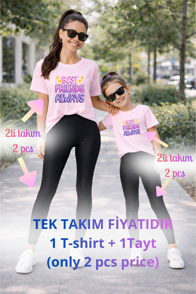 genosha Mother Daughter Mama Min Toparlayıcı Tayt T-Shirt Combination Single ...