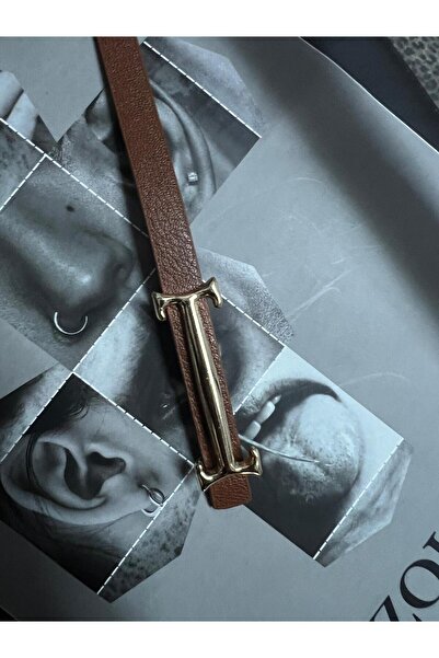 Luminos Butik Long Buckle Brown Thin Women's Belt, Women's Belt, Shirt Belt, ...