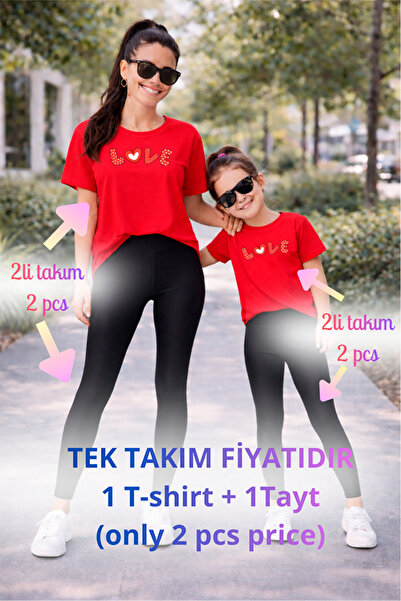 genosha Mother Daughter Mama Min Toparlayıcı Tayt T-Shirt Combination Single ...