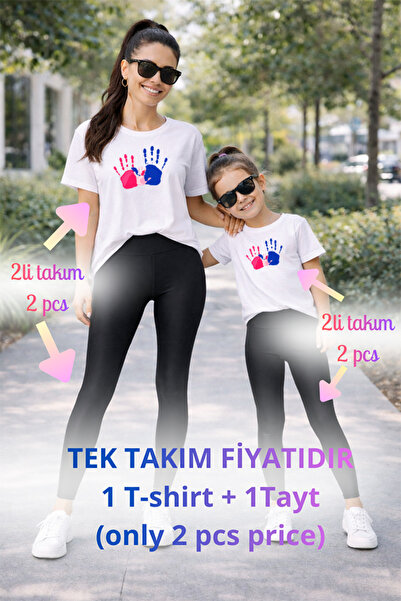 genosha Mother Daughter Mama Min Toparlayıcı Tayt T-Shirt Combination Single ...