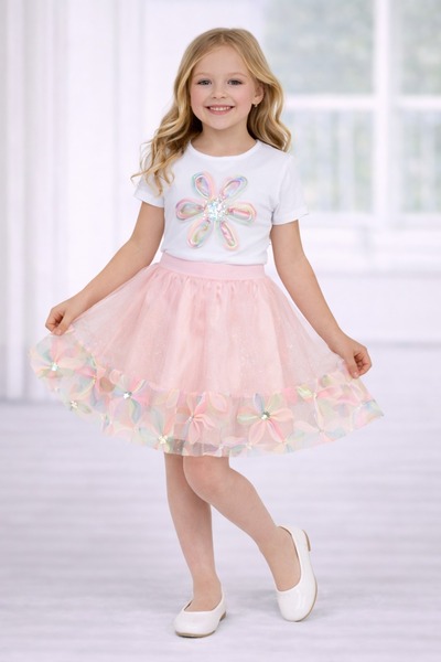 Nacar 23 Nisan 29 Ekim Gösteri Kıyafeti Kız Çocuk Arı Kostümlü Tüllü Etek Tak...