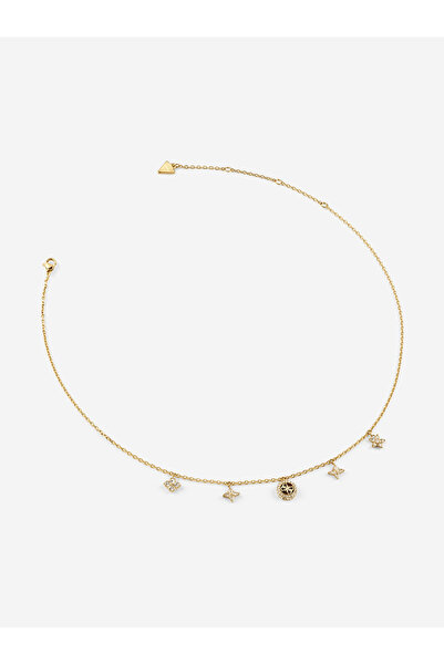 Guess قلادة مزينة بتعليقات على شكل زهور بطول 16-18 بوصة