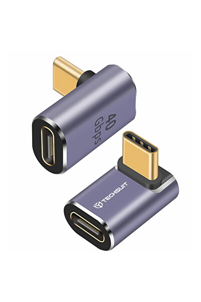 Techsuit Adapter 2x USB-C, 40Gbps, 3A, Aluminum - TitanCoreX (A12) - Gray