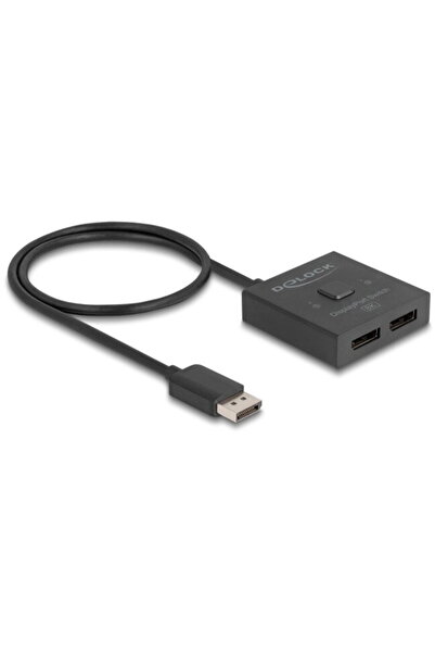 DELOCK DisplayPort Switch 2 > 1 bidirectional 8K (black, 50cm)