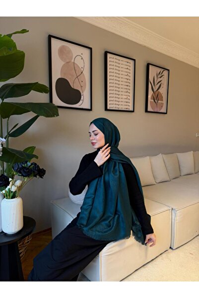 diorel G Desen Kaşmir İpek Şal-Zümrüt Yeşili