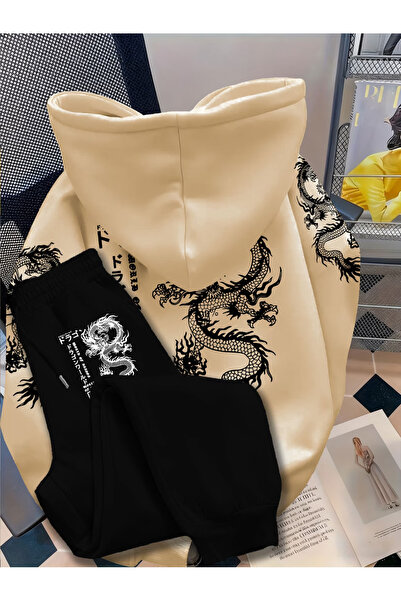 CLASSY.MODA سلسلة Calle 00 الشتوية الخاصة - طقم هودي من القماش السميك بثلاثة ...