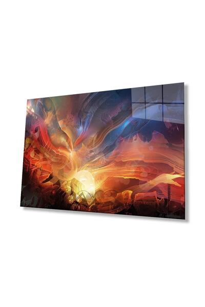 idealizbiz Tablou din sticlă ilustrativă, sticlă temperată durabilă de 4mm, d...