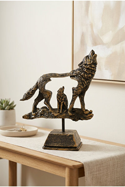 bakan hediyelik ASENA Anne Kurt ve Yavru Heykeli Standlı Polyester Biblo Masa...