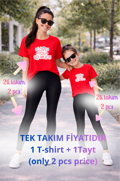 genosha Mother Daughter Mama Min Toparlayıcı Tayt T-Shirt Combination Single ...